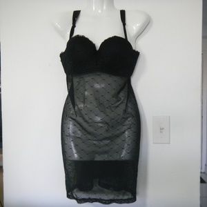 COPY - COPY - IMPETU BLACK LACE SEXY CHEMISE SLIP